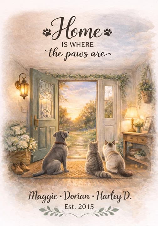 Home is Where the Paws Are - Pet Lover Wall Art